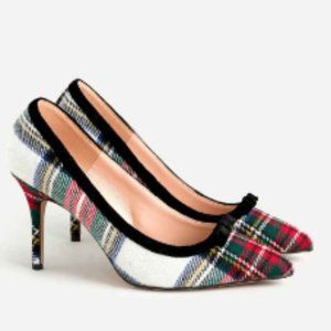 ISO J. Crew Elsie bow pumps in snowy Stewart tartan SIZE 7